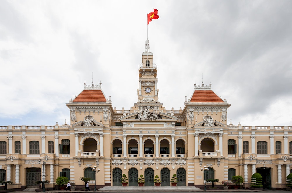 Ho Chi Minh City Hall showcases classic French colonial architecture and remains one of the city’s most iconic landmarks 